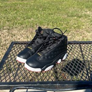 Jordan Kids Black Sneakers with White and Red Details